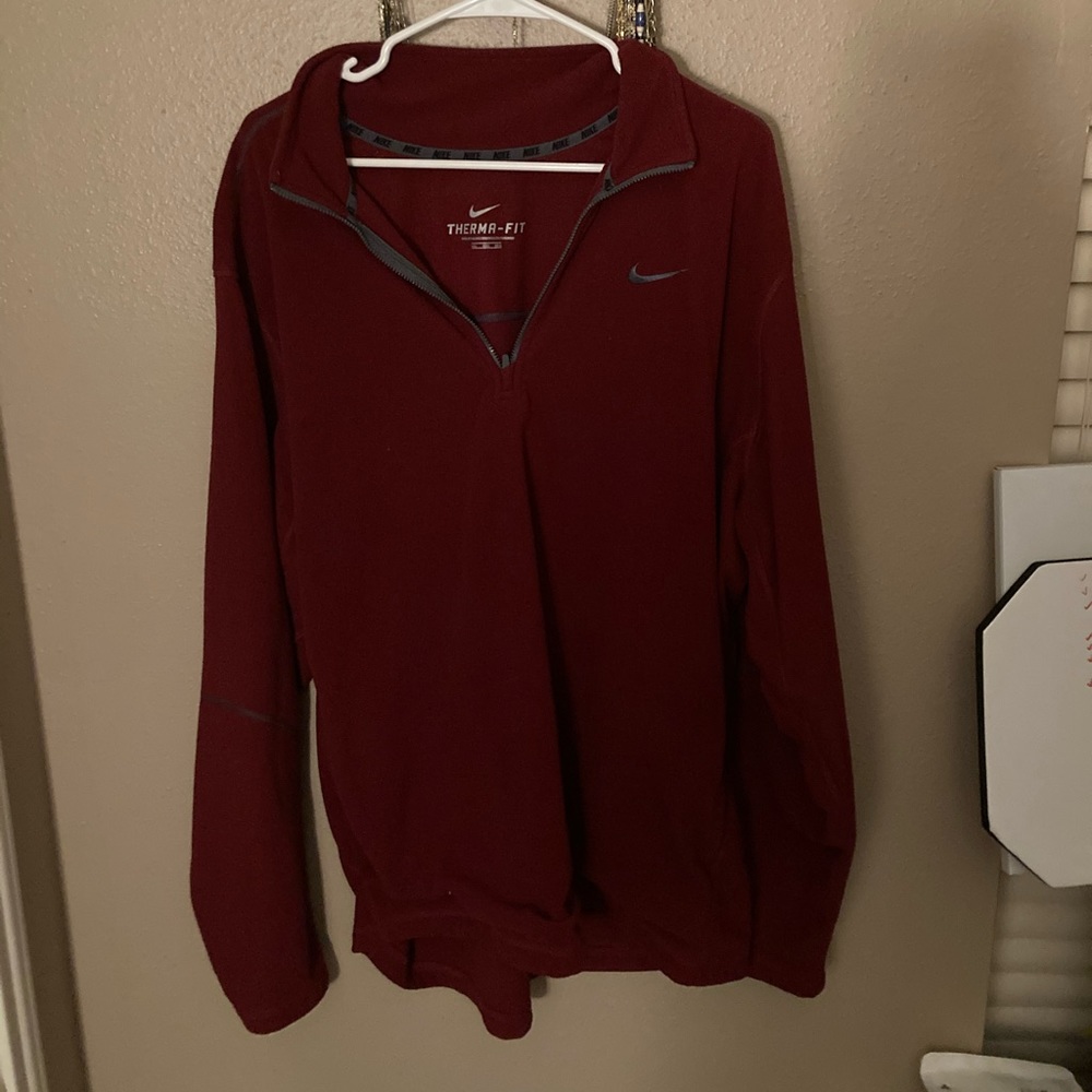 Nike Maroon / Burgundy 3/4 Zip Fleece Pullover, XXL